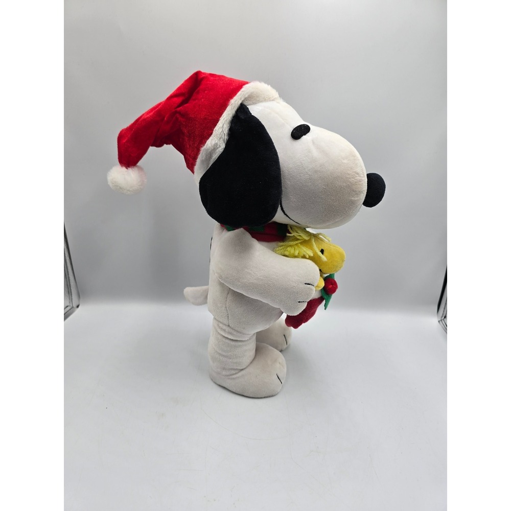 Peanuts Snoopy Side Stepper Christmas Plush Woodstock 12in White Good Animated